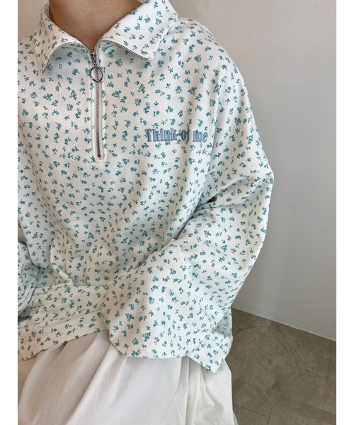 WC（ダブル シー）の「リトルフラワーハーフジップスウェット（スウェット・レディース・パープル/サックスブルー/ピンク・FREE）」の5枚目の写真