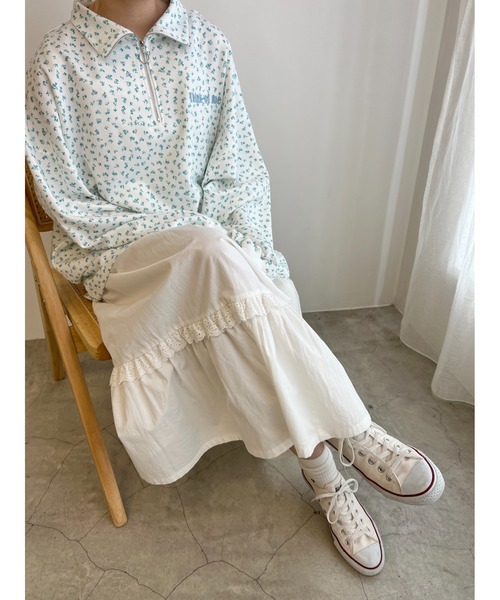 WC（ダブル シー）の「リトルフラワーハーフジップスウェット（スウェット・レディース・パープル/サックスブルー/ピンク・FREE）」の6枚目の写真