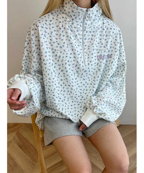 WC（ダブル シー）の「リトルフラワーハーフジップスウェット（スウェット・レディース・パープル/サックスブルー/ピンク・FREE）」の15枚目の写真