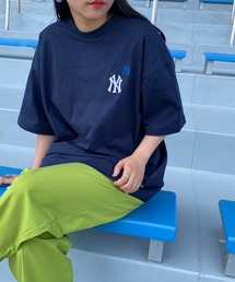 【Begin 9月号掲載】[FANATICS/ファナティクス] 別注 MLB 3連ワンポイントロゴ刺繍 ショートスリーブTシャツ