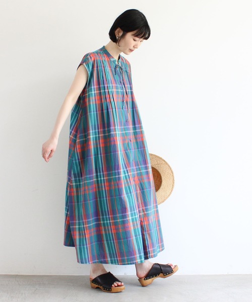 l'atelier du savon(アトリエドサボン)の「●マドラスチェックのアンサンブルリボンワンピース(ワンピース・レディース・ブルー/イエロー/オレンジ・FREE)」の19枚目の写真