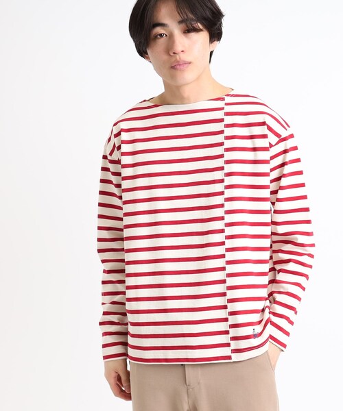 Dessin(デッサン)の「【洗える・日本製】切り替えボーダージャージ<M~L>(Tシャツ/カットソー・メンズ・ネイビー系2/レッド系4/ブラック系2・03/02)」の3枚目の写真