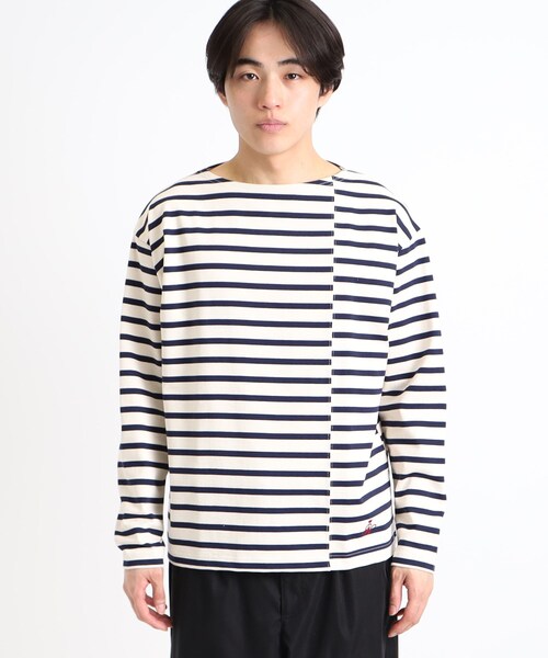Dessin(デッサン)の「【洗える・日本製】切り替えボーダージャージ<M~L>(Tシャツ/カットソー・メンズ・ネイビー系2/レッド系4/ブラック系2・03/02)」の4枚目の写真