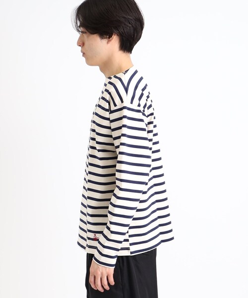 Dessin(デッサン)の「【洗える・日本製】切り替えボーダージャージ<M~L>(Tシャツ/カットソー・メンズ・ネイビー系2/レッド系4/ブラック系2・03/02)」の5枚目の写真