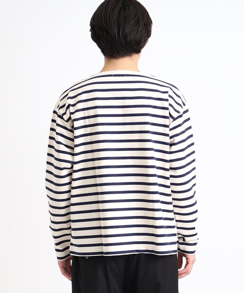 Dessin(デッサン)の「【洗える・日本製】切り替えボーダージャージ<M~L>(Tシャツ/カットソー・メンズ・ネイビー系2/レッド系4/ブラック系2・03/02)」の6枚目の写真