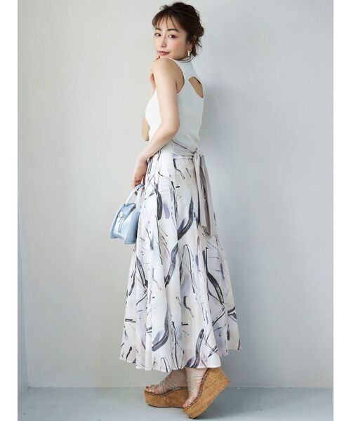 MERCURYDUO（マーキュリーデュオ）の「2WAYスリットリボンコンパクトニット（ニット/セーター・レディース・グリーン/チャコールグレー/オフホワイト/ブラック・FREE）」の7枚目の写真