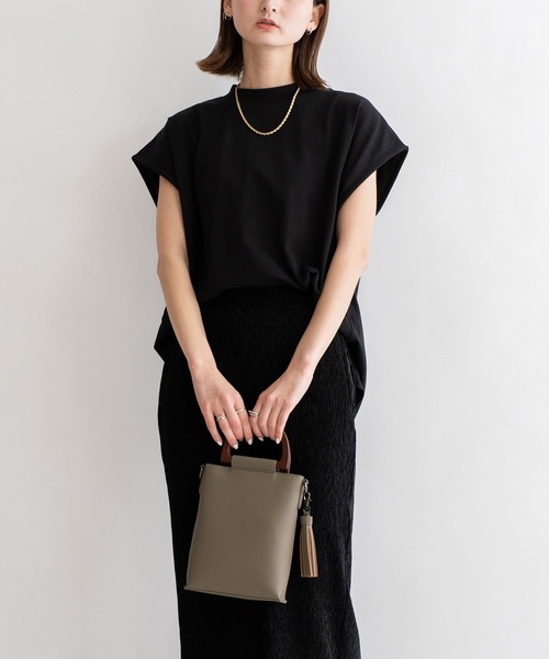 美品☆ フェリージ 2WAY ショルダーバッグ ポシェット 15-37 VitaFelice ショルダーバッグ バッグ ウッドハンドル2way