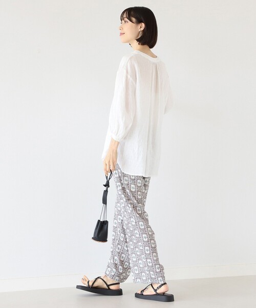 Ray BEAMS（レイビームス）の「Ray BEAMS / リネン スキッパー シャツ（シャツ/ブラウス・レディース・ブルー/ブラック/ホワイト/ミント・ONE SIZE）」の6枚目の写真