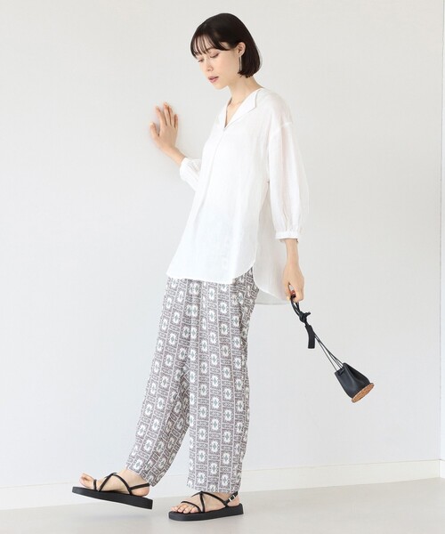 Ray BEAMS（レイビームス）の「Ray BEAMS / リネン スキッパー シャツ（シャツ/ブラウス・レディース・ブルー/ブラック/ホワイト/ミント・ONE SIZE）」の7枚目の写真