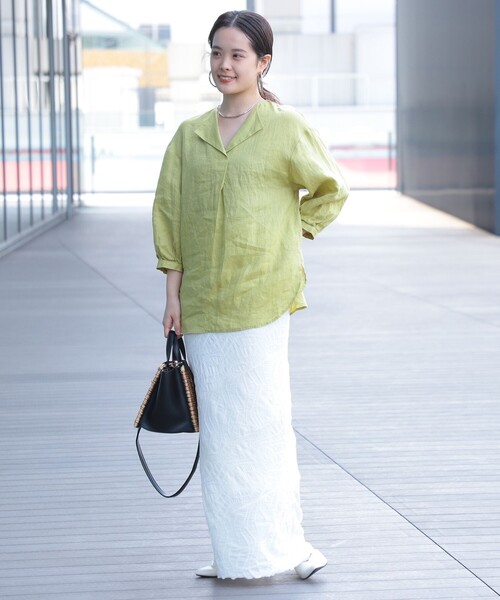 Ray BEAMS（レイビームス）の「Ray BEAMS / リネン スキッパー シャツ（シャツ/ブラウス・レディース・ブルー/ブラック/ホワイト/ミント・ONE SIZE）」の18枚目の写真