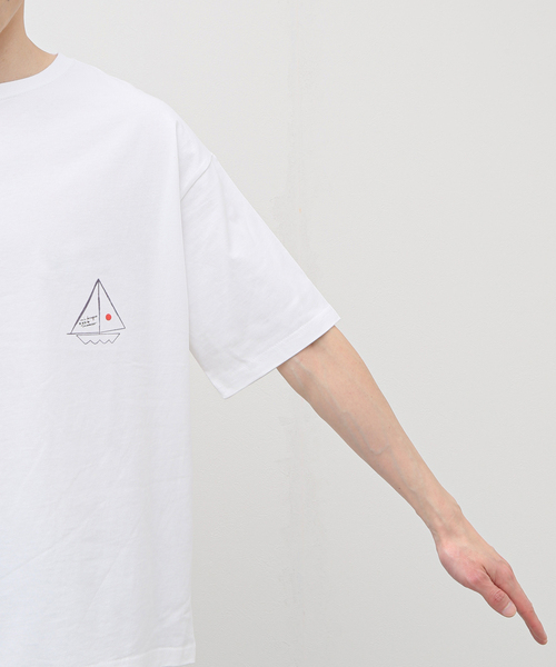 m's braque(エムズブラック)の「【m's braque / エムズ ブラック】ハーフスリーブtee SEA(Tシャツ/カットソー・メンズ・ホワイト・MEDIUM)」の9枚目の写真