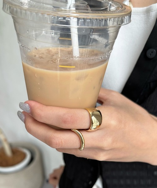 DouDou（ドゥドゥ）の「ダブルフィンガーリング#4（リング・レディース・シルバー/ゴールド・FREE）」の2枚目の写真