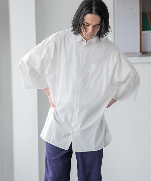 niko and（ニコアンド）の「ワイドターンナップ7分袖シャツ（シャツ