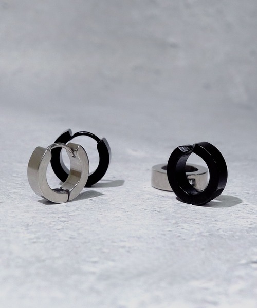 SBG(エスビー)の「SBG シンプルリングピアス/イヤーカフ(ピアス(片耳用)・メンズ・シルバー系その他/シルバー/ブラック系その他/ブラック・FREE)」の6枚目の写真