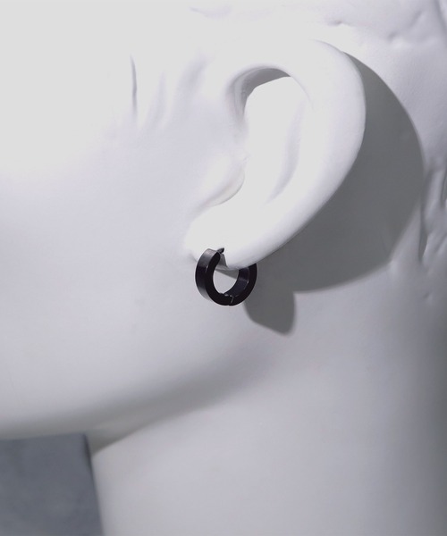 SBG(エスビー)の「SBG シンプルリングピアス/イヤーカフ(ピアス(片耳用)・メンズ・シルバー系その他/シルバー/ブラック系その他/ブラック・FREE)」の10枚目の写真