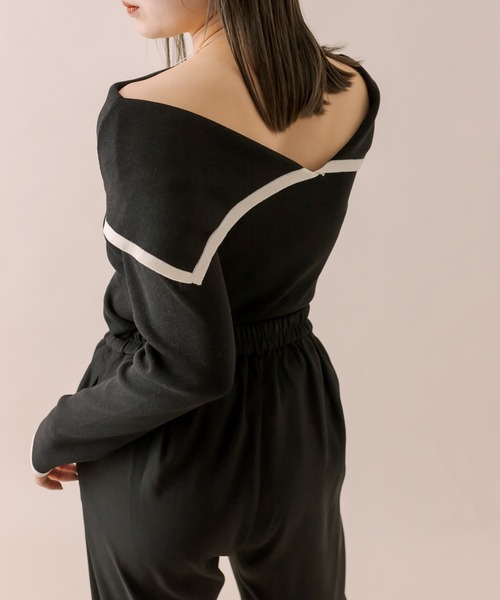 mline（エムライン）の「[mline]ラインオフショルニット（ニット/セーター・レディース・ブラック/ベージュ/ブルー/オレンジ・FREE）」の18枚目の写真