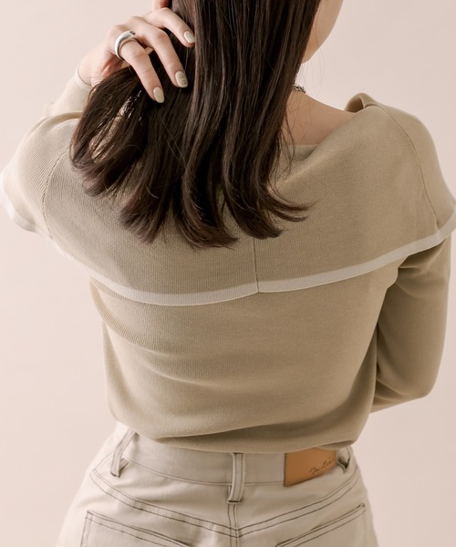 mline（エムライン）の「[mline]ラインオフショルニット（ニット/セーター・レディース・ブラック/ベージュ/ブルー/オレンジ・FREE）」の19枚目の写真