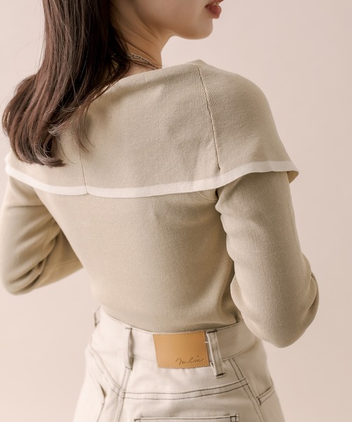 mline（エムライン）の「[mline]ラインオフショルニット（ニット/セーター・レディース・ブラック/ベージュ/ブルー/オレンジ・FREE）」の9枚目の写真