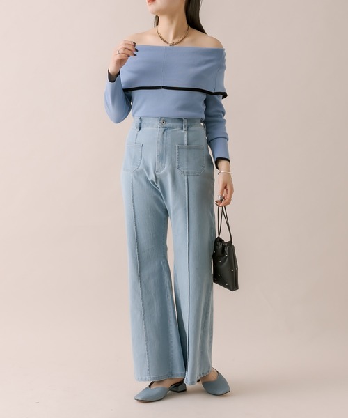 mline（エムライン）の「[mline]ラインオフショルニット（ニット/セーター・レディース・ブラック/ベージュ/ブルー/オレンジ・FREE）」の20枚目の写真