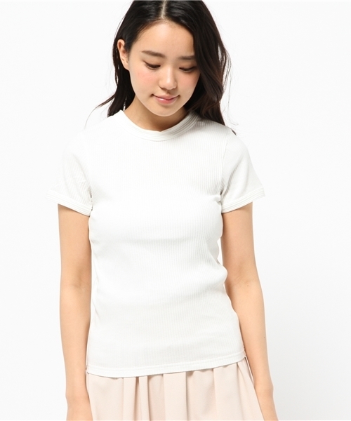 mystic(ミスティック)の「テレコTee(Tシャツ/カットソー・レディース・ホワイト/グレー/ブラック・フリ-)」の4枚目の写真