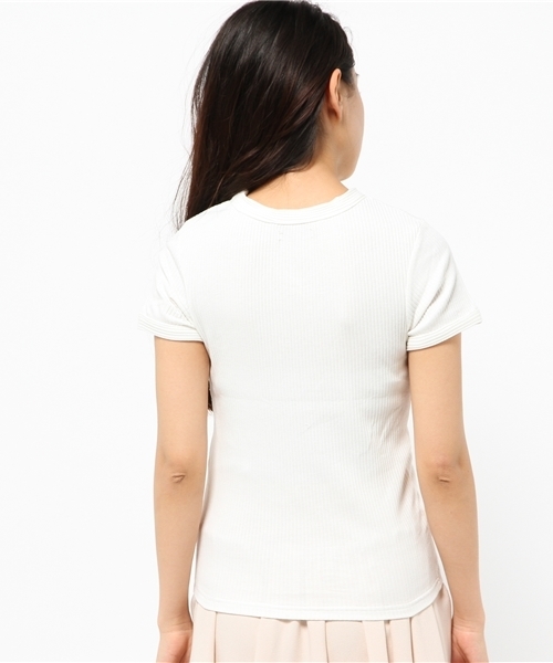 mystic(ミスティック)の「テレコTee(Tシャツ/カットソー・レディース・ホワイト/グレー/ブラック・フリ-)」の6枚目の写真
