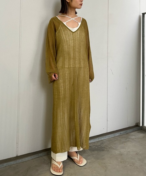 WILLFULLY（ウィルフリー）の「crochet 2way medium knit OP 