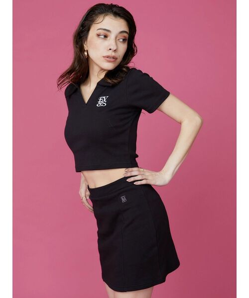 EVRIS（エヴリス）の「シャツショートトップス（Tシャツ/カットソー・レディース・ホワイト/ブラック/ネイビー・FREE）」の6枚目の写真