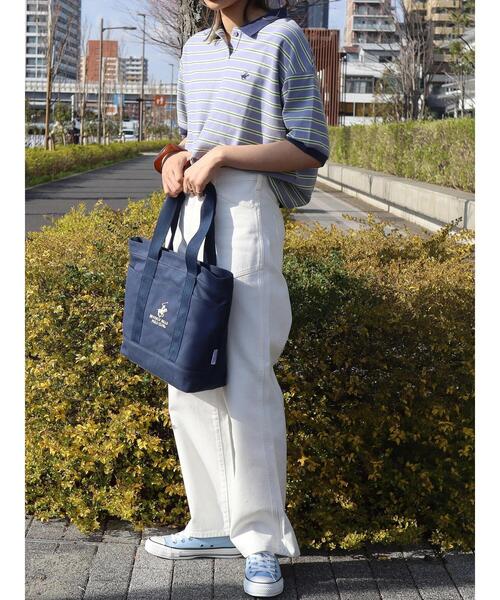 BEVERLY HILLS POLO CLUB（ビバリーヒルズポロクラブ）の「B.H POLO CLUB キャンバストートBAG（トートバッグ・レディース・グレー/ネイビー・FREE）」の8枚目の写真