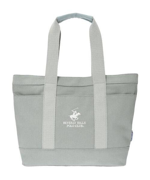 BEVERLY HILLS POLO CLUB（ビバリーヒルズポロクラブ）の「B.H POLO CLUB キャンバストートBAG（トートバッグ・レディース・グレー/ネイビー・FREE）」の3枚目の写真