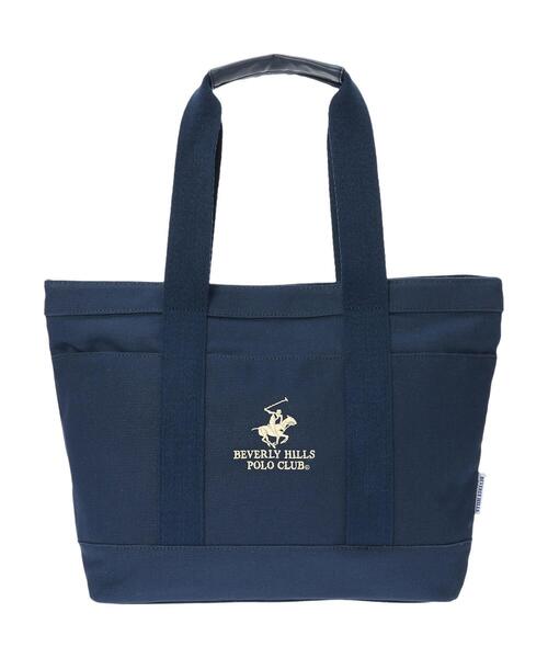 BEVERLY HILLS POLO CLUB（ビバリーヒルズポロクラブ）の「B.H POLO CLUB キャンバストートBAG（トートバッグ・レディース・グレー/ネイビー・FREE）」の4枚目の写真