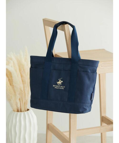 BEVERLY HILLS POLO CLUB（ビバリーヒルズポロクラブ）の「B.H POLO CLUB キャンバストートBAG（トートバッグ・レディース・グレー/ネイビー・FREE）」の2枚目の写真