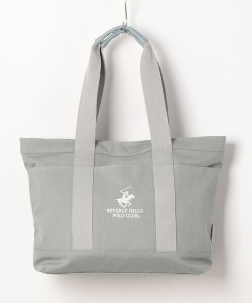 BEVERLY HILLS POLO CLUB（ビバリーヒルズポロクラブ）の「B.H POLO CLUB キャンバストートBAG（トートバッグ・レディース・グレー/ネイビー・FREE）」の5枚目の写真