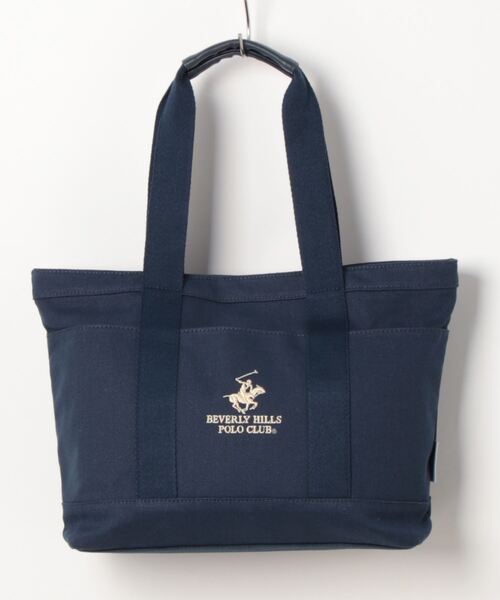 BEVERLY HILLS POLO CLUB（ビバリーヒルズポロクラブ）の「B.H POLO CLUB キャンバストートBAG（トートバッグ・レディース・グレー/ネイビー・FREE）」の6枚目の写真