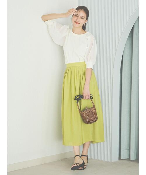 Te chichi（テチチ）の「【スタイル美人カットソー】シアースリーブカットソー（Tシャツ/カットソー・レディース・チャコールグレー/オフホワイト/ブルー・ﾌﾘ-）」の5枚目の写真