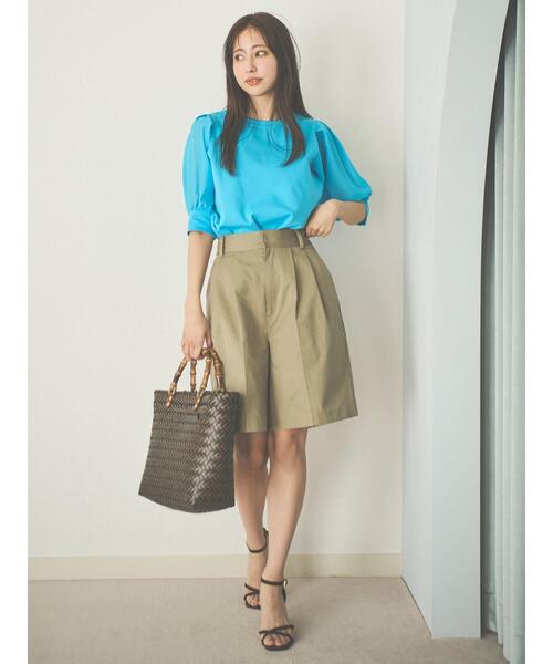 Te chichi（テチチ）の「【スタイル美人カットソー】シアースリーブカットソー（Tシャツ/カットソー・レディース・チャコールグレー/オフホワイト/ブルー・ﾌﾘ-）」の7枚目の写真