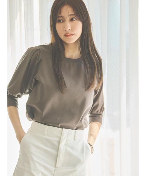 Te chichi（テチチ）の「【スタイル美人カットソー】シアースリーブカットソー（Tシャツ/カットソー・レディース・チャコールグレー/オフホワイト/ブルー・ﾌﾘ-）」の8枚目の写真