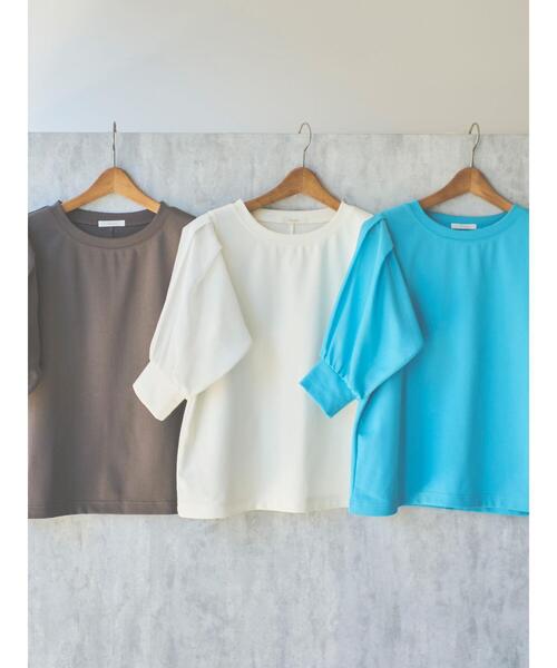 Te chichi（テチチ）の「【スタイル美人カットソー】シアースリーブカットソー（Tシャツ/カットソー・レディース・チャコールグレー/オフホワイト/ブルー・ﾌﾘ-）」の9枚目の写真