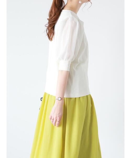 Te chichi（テチチ）の「【スタイル美人カットソー】シアースリーブカットソー（Tシャツ/カットソー・レディース・チャコールグレー/オフホワイト/ブルー・ﾌﾘ-）」の18枚目の写真