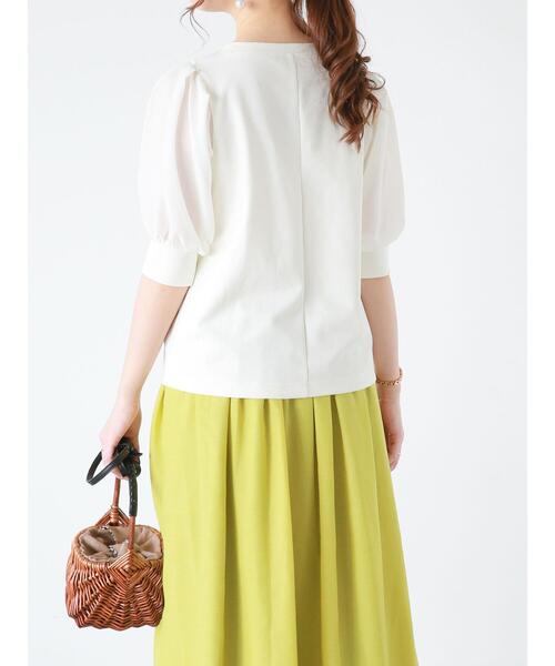 Te chichi（テチチ）の「【スタイル美人カットソー】シアースリーブカットソー（Tシャツ/カットソー・レディース・チャコールグレー/オフホワイト/ブルー・ﾌﾘ-）」の19枚目の写真