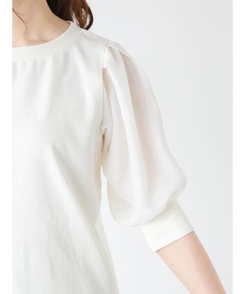 Te chichi（テチチ）の「【スタイル美人カットソー】シアースリーブカットソー（Tシャツ/カットソー・レディース・チャコールグレー/オフホワイト/ブルー・ﾌﾘ-）」の21枚目の写真