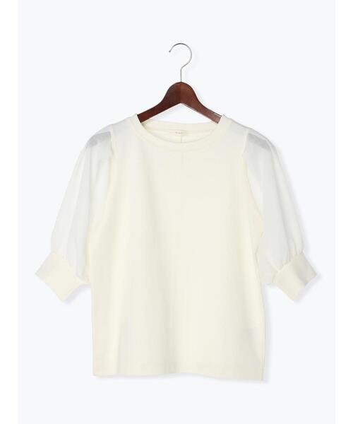 Te chichi（テチチ）の「【スタイル美人カットソー】シアースリーブカットソー（Tシャツ/カットソー・レディース・チャコールグレー/オフホワイト/ブルー・ﾌﾘ-）」の22枚目の写真