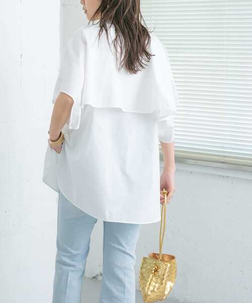 KBF（ケイビーエフ）の「2WAYマントブラウス（シャツ/ブラウス・レディース・グリーン系その他/ブラック/オフホワイト・ONE）」の13枚目の写真