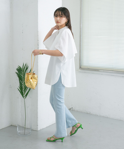 KBF（ケイビーエフ）の「2WAYマントブラウス（シャツ/ブラウス・レディース・グリーン系その他/ブラック/オフホワイト・ONE）」の15枚目の写真