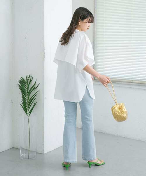 KBF（ケイビーエフ）の「2WAYマントブラウス（シャツ/ブラウス・レディース・グリーン系その他/ブラック/オフホワイト・ONE）」の16枚目の写真