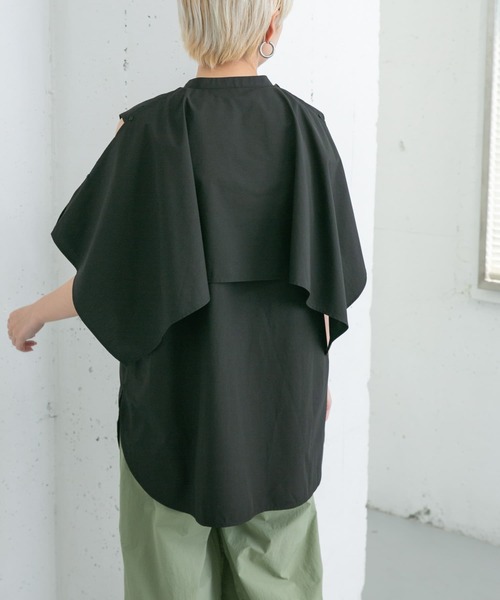 KBF（ケイビーエフ）の「2WAYマントブラウス（シャツ/ブラウス・レディース・グリーン系その他/ブラック/オフホワイト・ONE）」の20枚目の写真