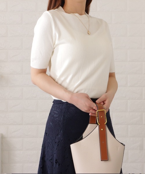 Lace Ladies(レースレディース)の「半袖スムースニットプルオーバー(シャツ/ブラウス・レディース・ホワイト/ブラック/ブルー/グリーン/ネイビー・FREE)」の19枚目の写真