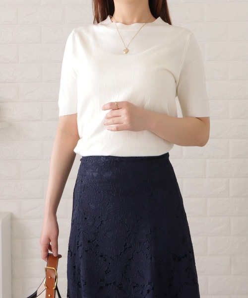Lace Ladies(レースレディース)の「半袖スムースニットプルオーバー(シャツ/ブラウス・レディース・ホワイト/ブラック/ブルー/グリーン/ネイビー・FREE)」の20枚目の写真