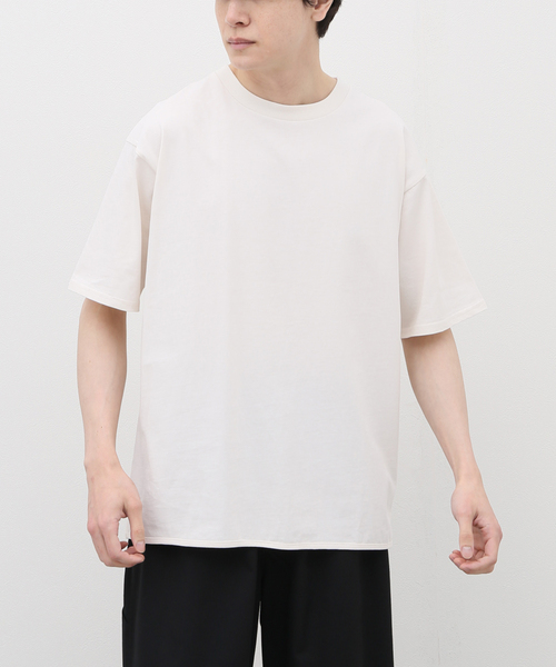 417 EDIFICE(フォーワンセブンエディフィス)の「シルキーニュアンス クルーネック Tシャツ(Tシャツ/カットソー・メンズ・ホワイト/ベージュ/グレー/コバルトブルー・SMALL/MEDIUM/LARGE)」の2枚目の写真