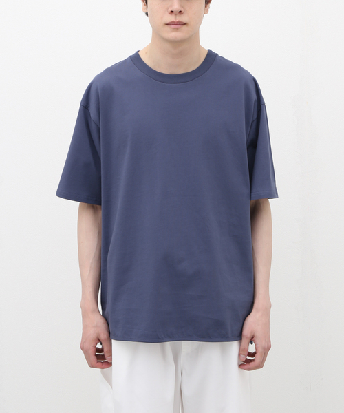 417 EDIFICE(フォーワンセブンエディフィス)の「シルキーニュアンス クルーネック Tシャツ(Tシャツ/カットソー・メンズ・ホワイト/ベージュ/グレー/コバルトブルー・SMALL/MEDIUM/LARGE)」の6枚目の写真