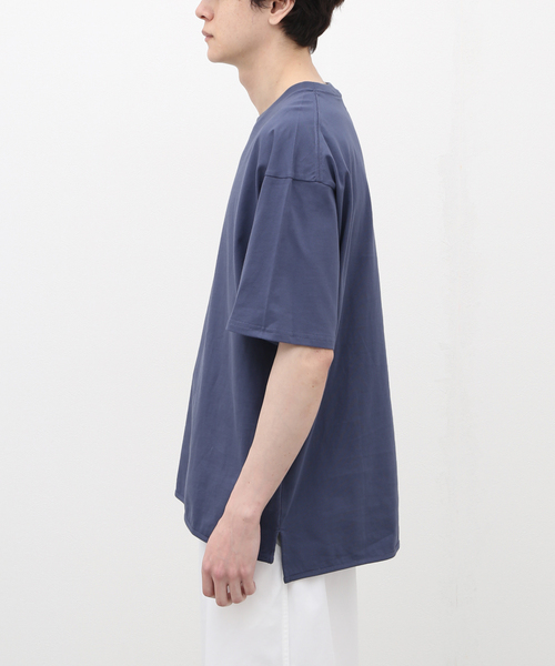 417 EDIFICE(フォーワンセブンエディフィス)の「シルキーニュアンス クルーネック Tシャツ(Tシャツ/カットソー・メンズ・ホワイト/ベージュ/グレー/コバルトブルー・SMALL/MEDIUM/LARGE)」の7枚目の写真